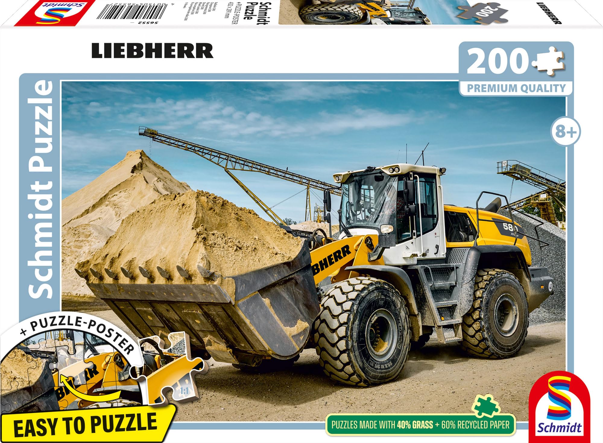 schmidt-liebherr-radlader-l580-kinderpuzzle-200-teile-ab-8-j image 1