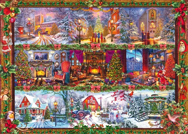 schmidt-spiele-thomas-kinkade-59784-fr-hliche-weihnachtszeit-puzzle-1000-teile image 1