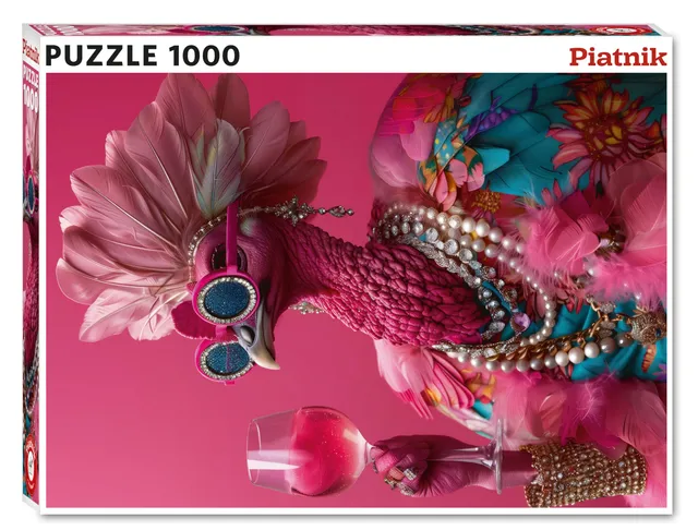 piatnik-573743-pink-birdie-puzzle-1000-teile-68x48-cm image 1