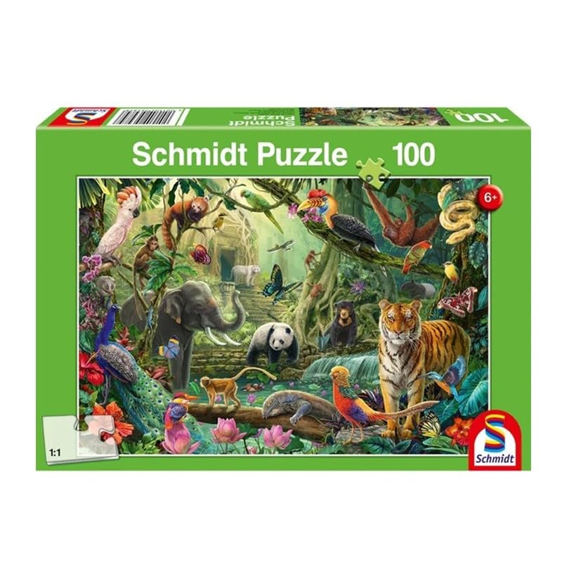 schmidt-spiele-56485-kinderpuzzle-100-teile-dschungel-tierwelt image 2