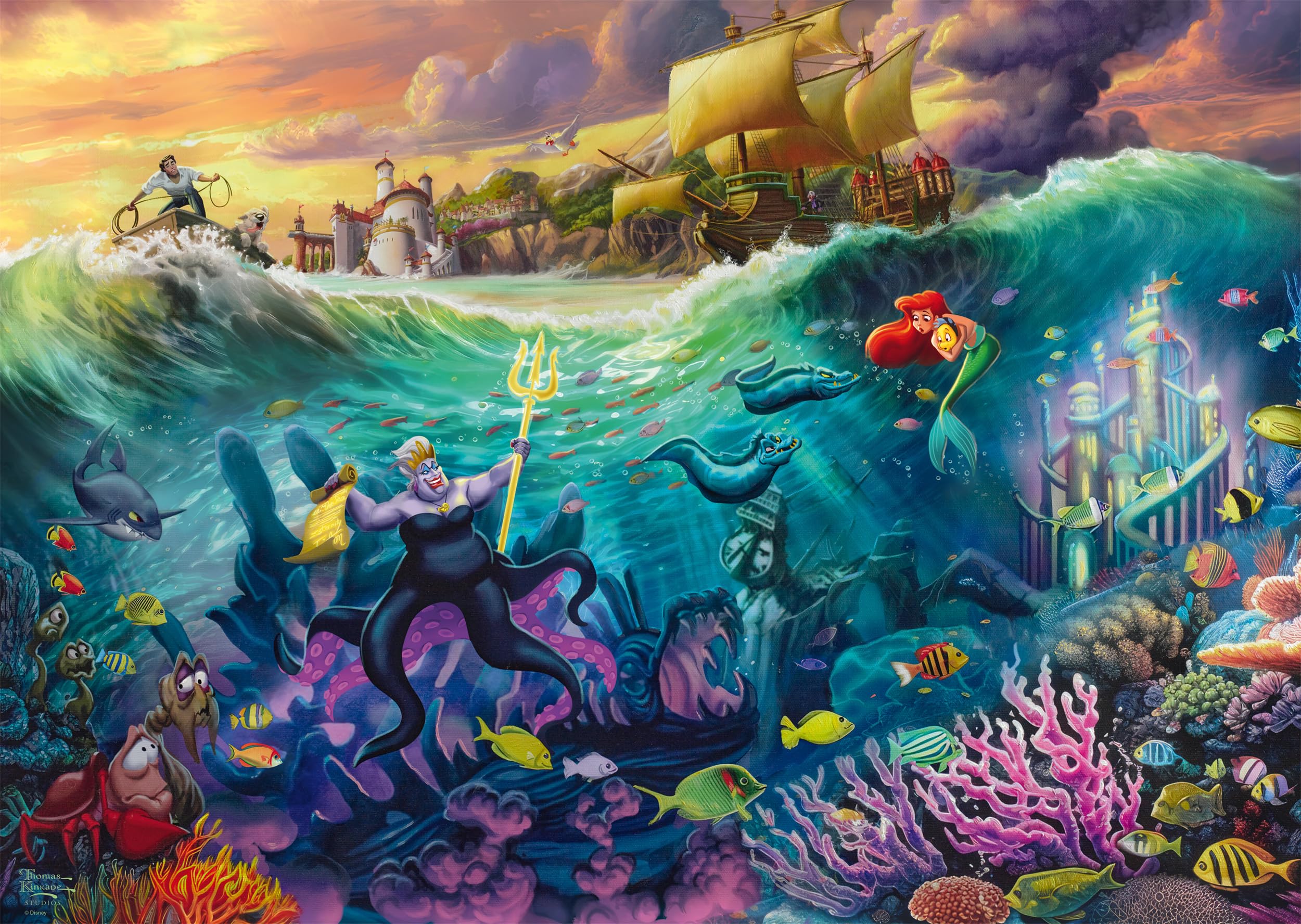 schmidt-spiele-thomas-kinkade-58041-disney-ursula-puzzle-1000-teile image 1
