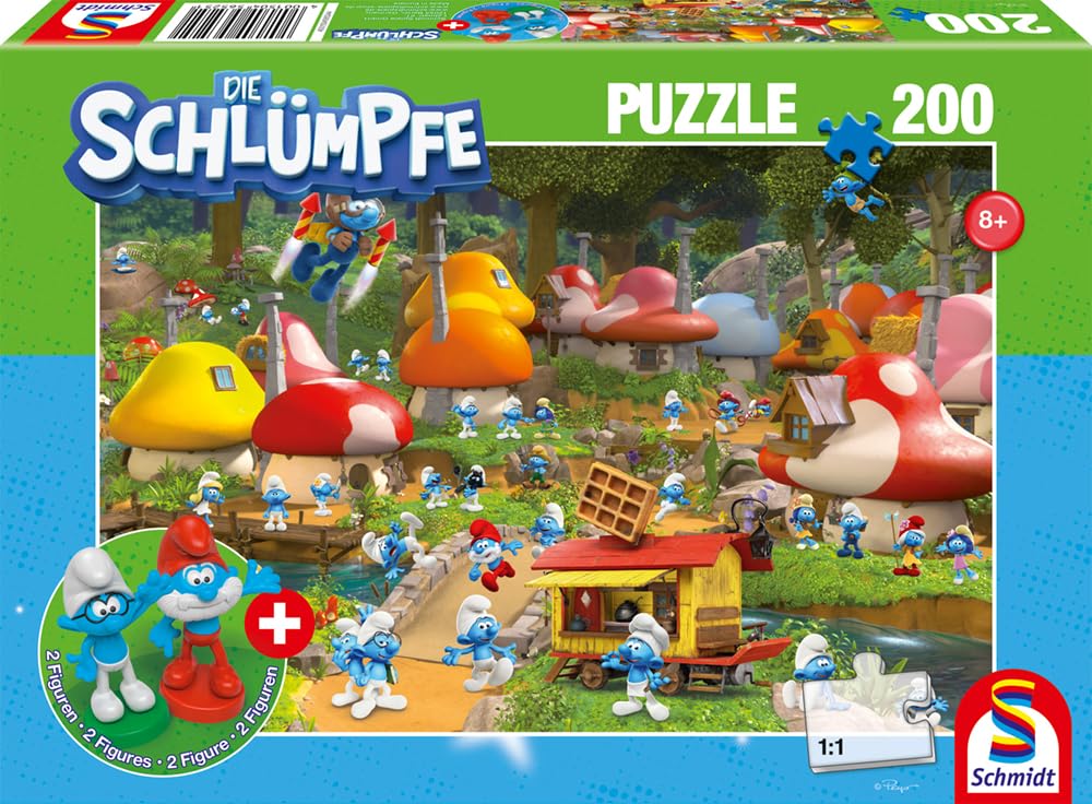schmidt-kinderpuzzle-in-schlumpfhausen-200-teile-mit-2-figuren image 4