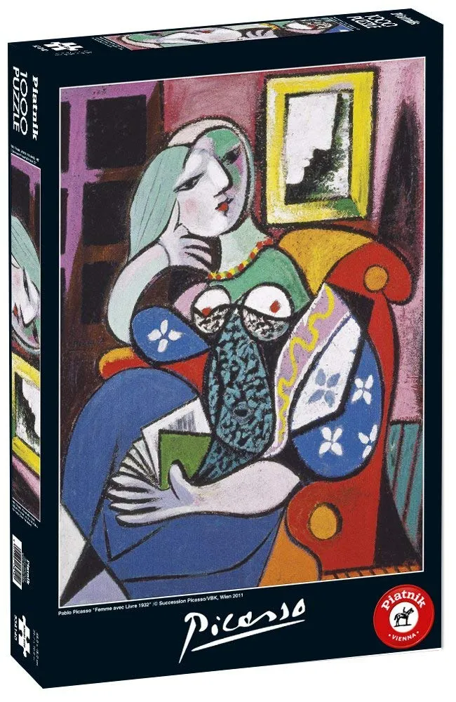 piatnik-frau-mit-buch-picasso-puzzle-1000-teile-kunst image 1