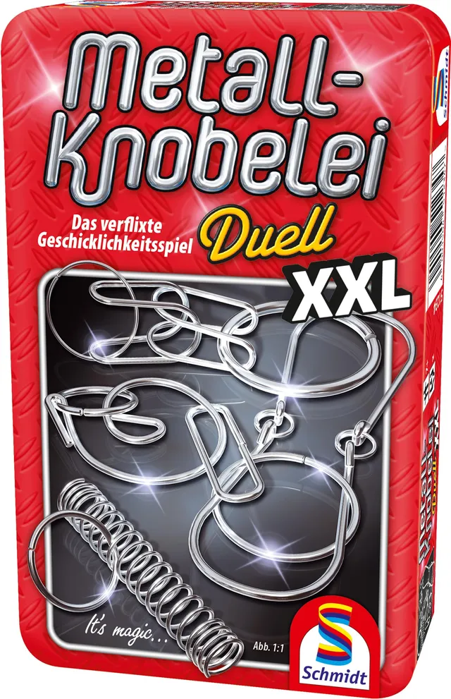 schmidt-spiele-51234-metall-knobelei-xxl-mitbringspiel-metalldose image 1