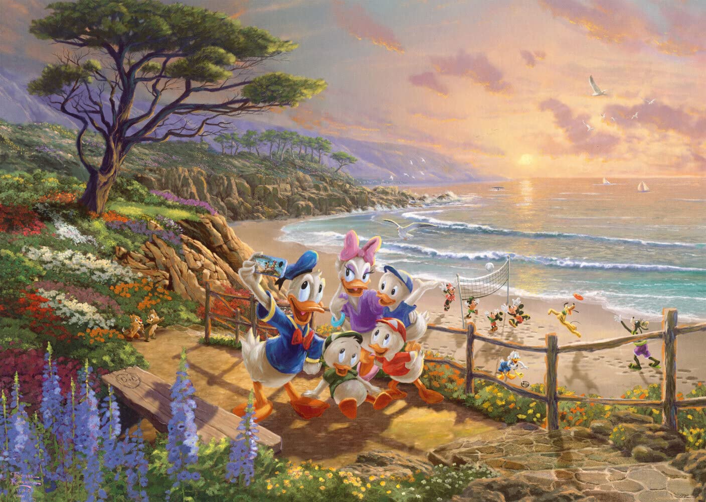 schmidt-spiele-thomas-kinkade-donald-und-daisy-am-strand-puzzle-1000-teile image 2