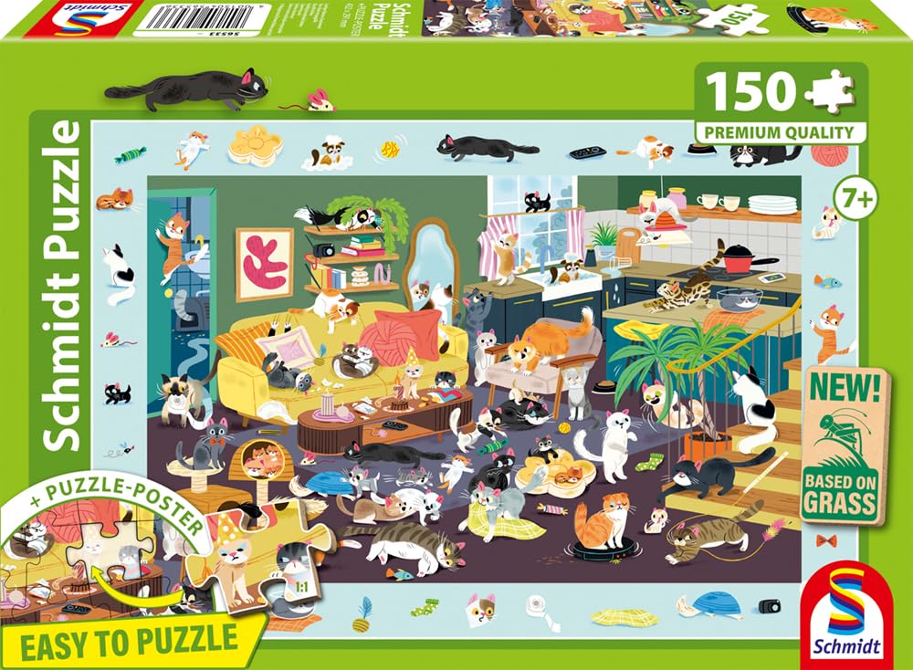 schmidt-56533-lustiges-katzen-gewimmel-kinderpuzzle-150-teile-ab-7-j image 4