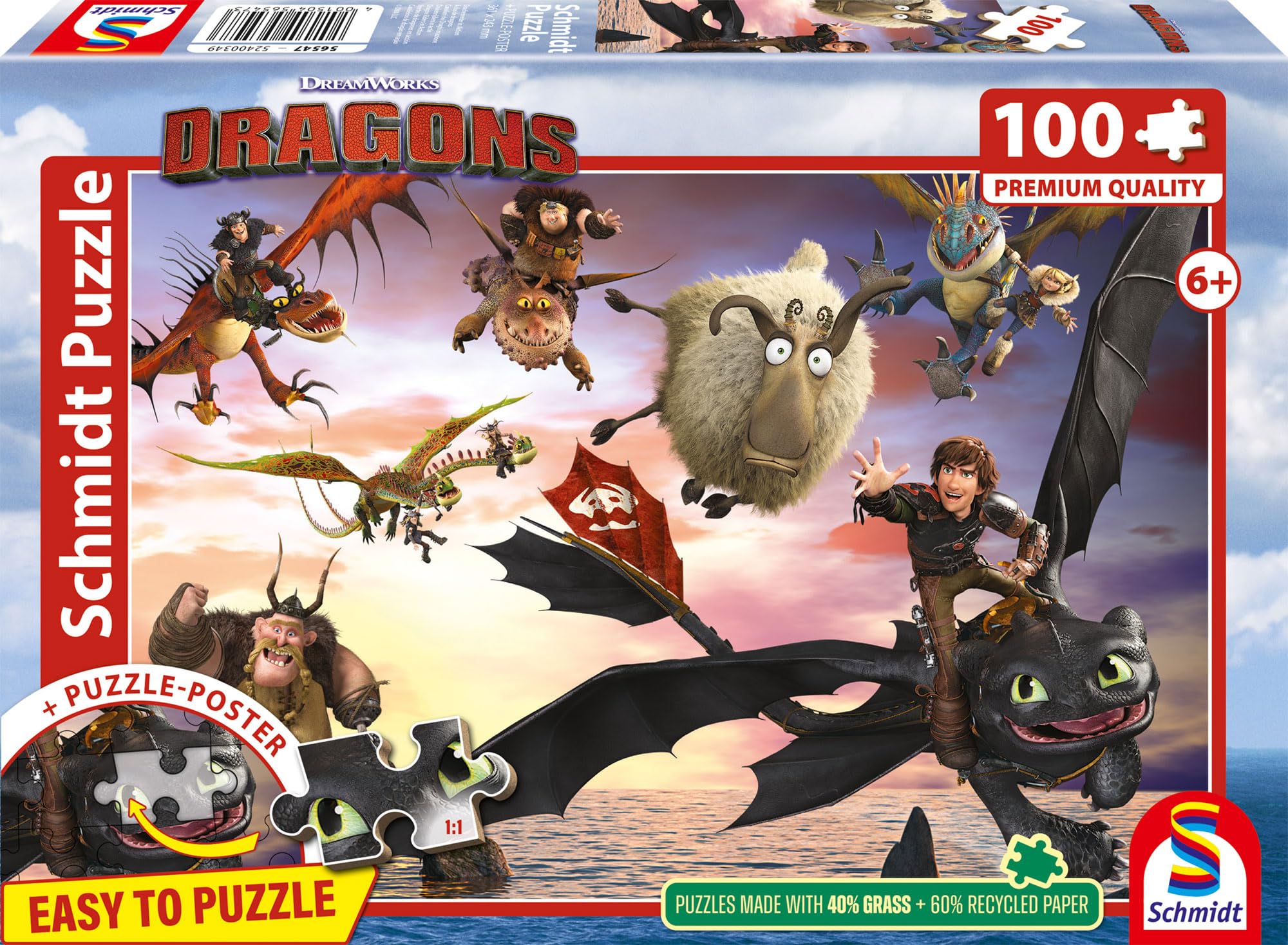 schmidt-spiele-dragons-56547-kinderpuzzle-drachenreiter-100-teile image 4