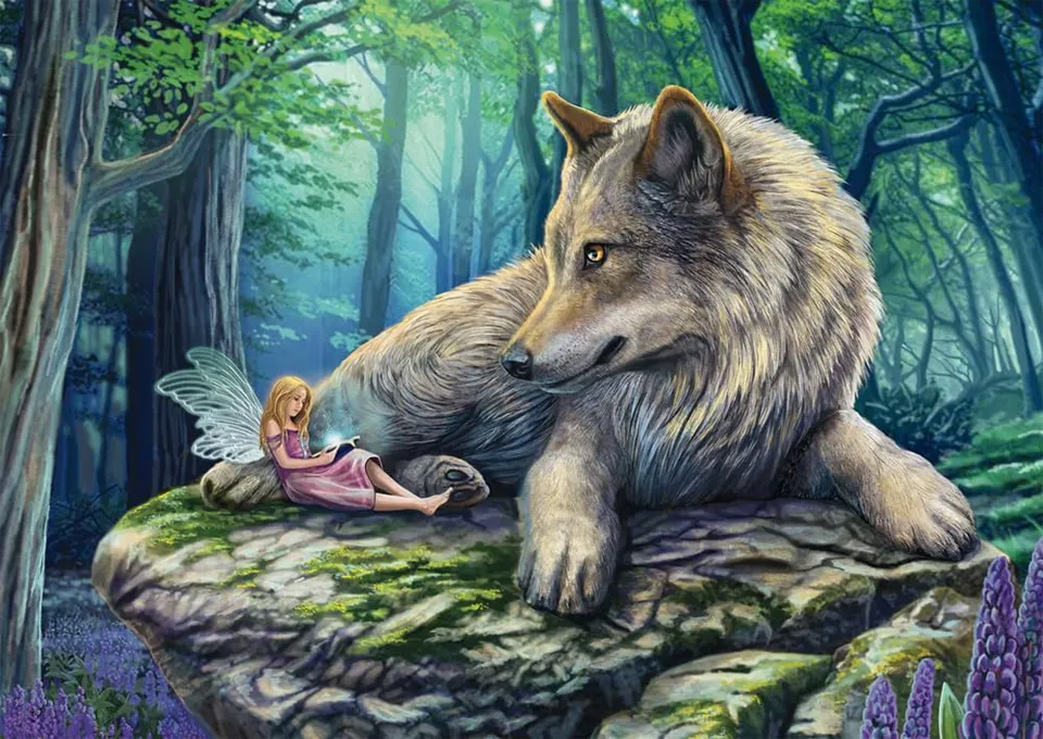 schmidt-thomas-kinkade-wolf-und-elfe-puzzle-500-teile image 1