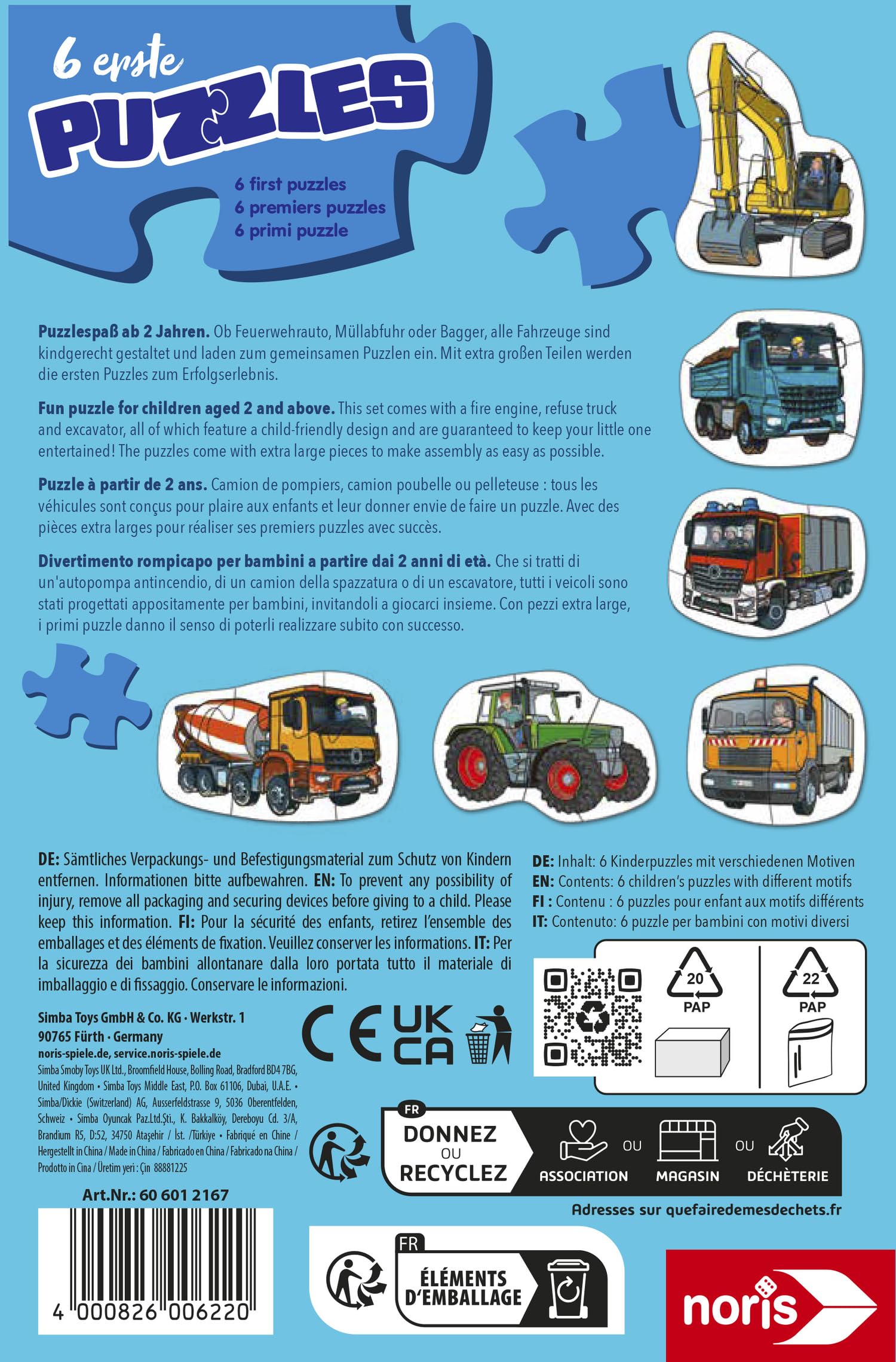 noris-iq-6-erste-puzzles-fahrzeuge-kinderpuzzle-ab-2-jahren image 2