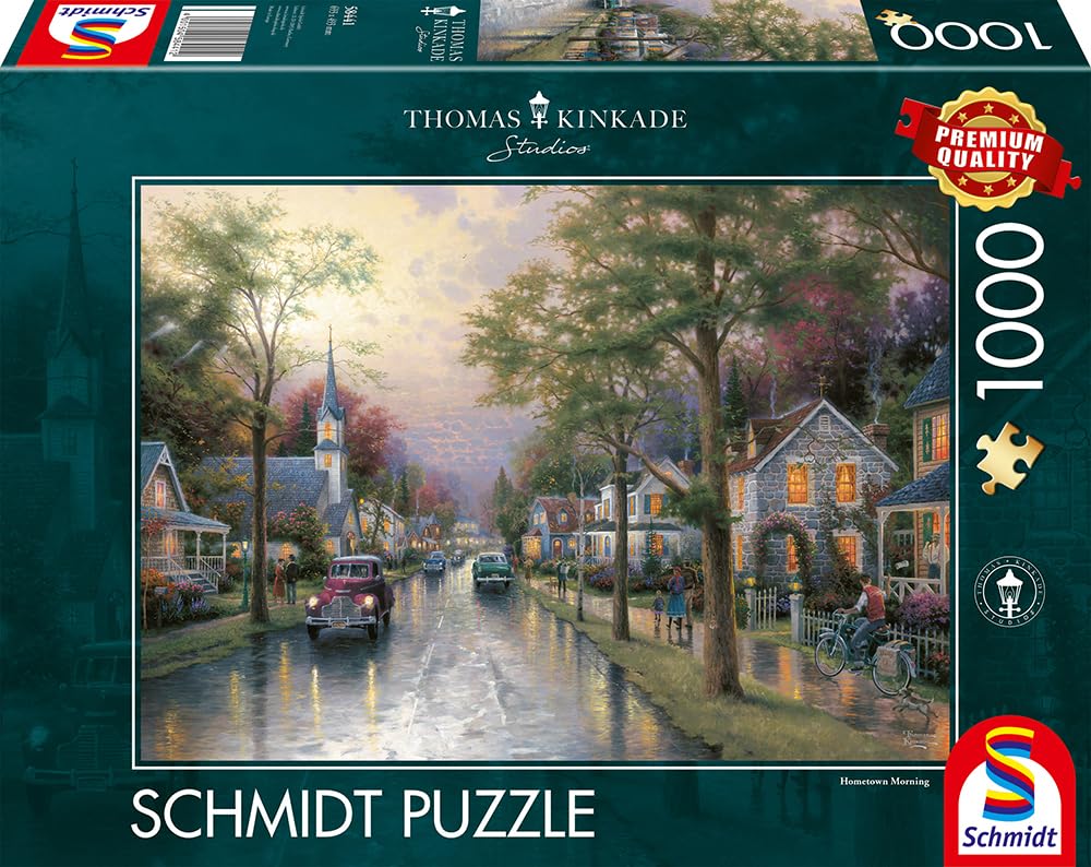schmidt-thomas-kinkade-morgen-kleine-stadt-58441-puzzle-1000 image 4
