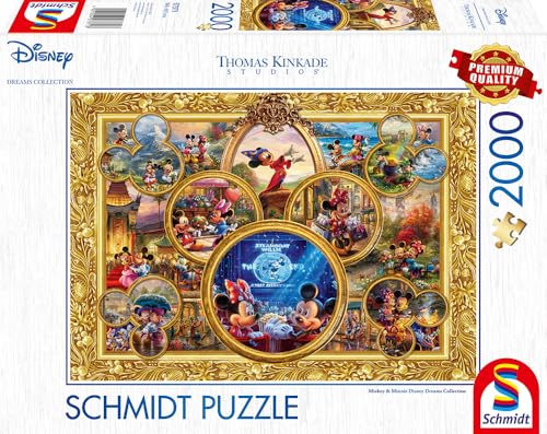 schmidt-thomas-kinkade-mickey-minnie-dream-collage-2-puzzle-2000 image 8