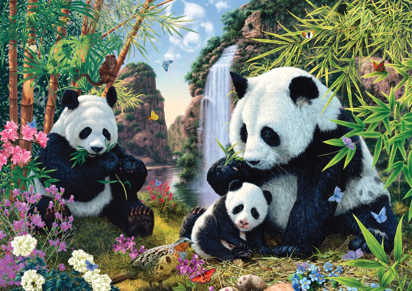 schmidt-spiele-57380-pandafamilie-puzzle-500-teile-wasserfall image 2