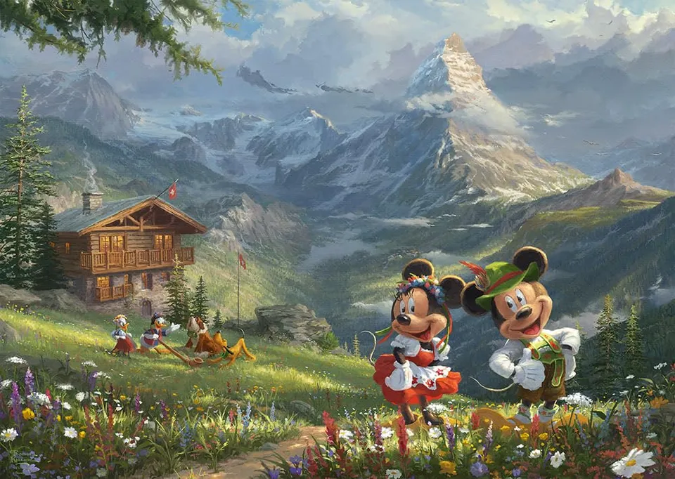 schmidt-spiele-thomas-kinkade-mickey-minnie-puzzle-1000-teile-alpen image 1