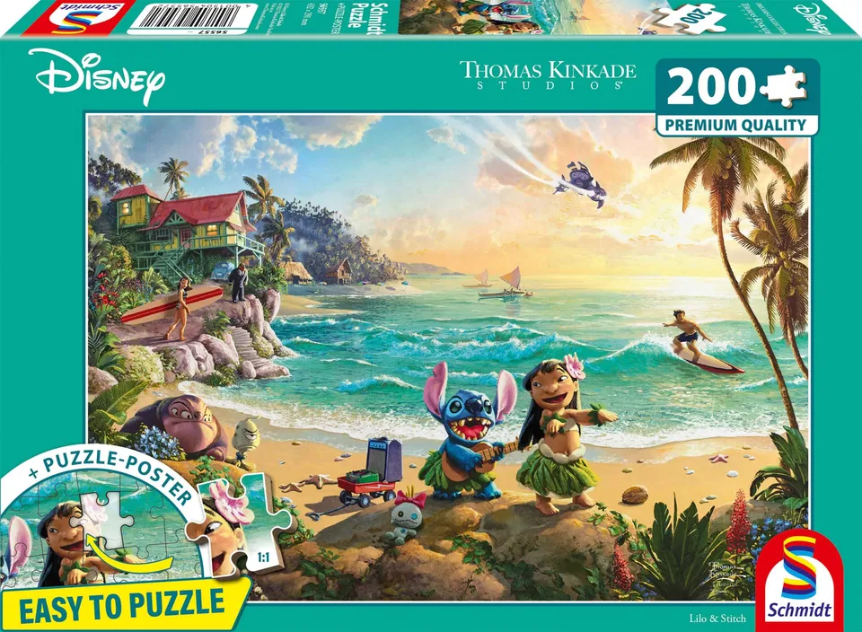 schmidt-spiele-thomas-kinkade-lilo-stitch-56557-puzzle-200-teile image 1