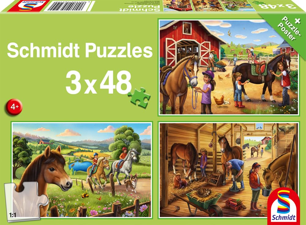 schmidt-meine-lieblingspferde-kinderpuzzle-3x48-teile-ab-4-j image 1