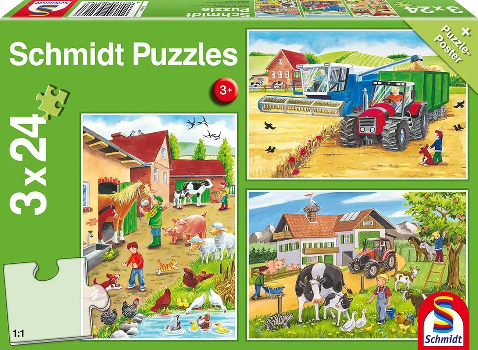 schmidt-spiele-auf-dem-bauernhof-3x24-teile-kinderpuzzle-ab-3-jahre image 1