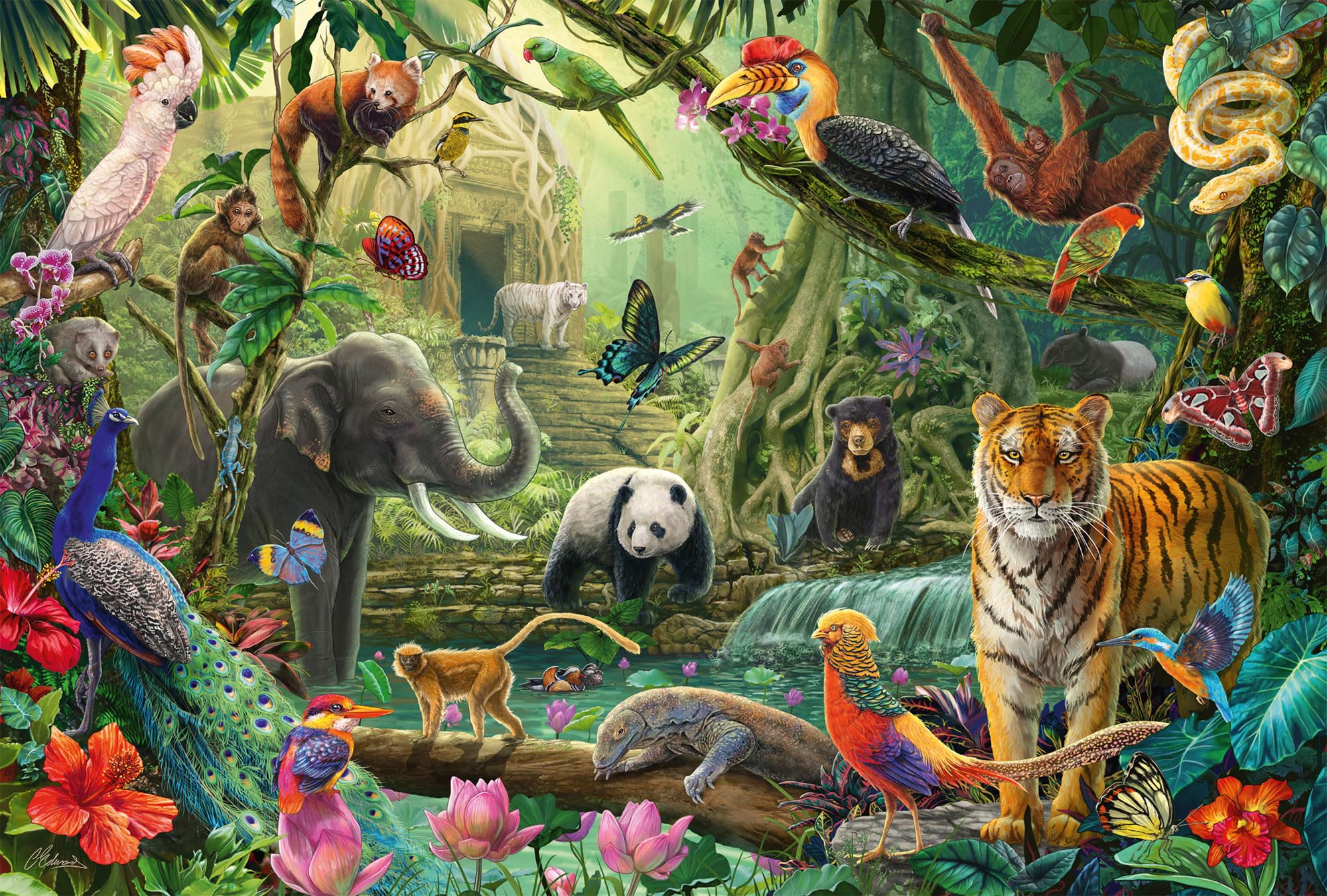 schmidt-spiele-56485-kinderpuzzle-100-teile-dschungel-tierwelt image 1