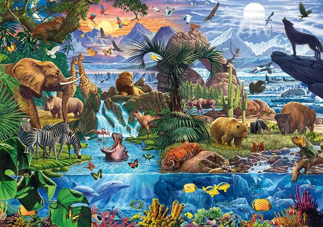 schmidt-spiele-58866-panorama-der-tierwelt-puzzle-1500-teile image 1