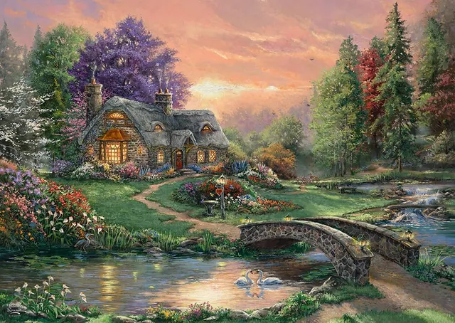 schmidt-spiele-thomas-kinkade-sweetheart-retreat-puzzle-1000-teile image 1