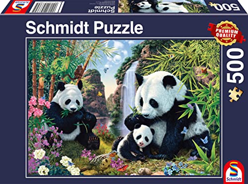 schmidt-spiele-57380-pandafamilie-puzzle-500-teile-wasserfall image 3