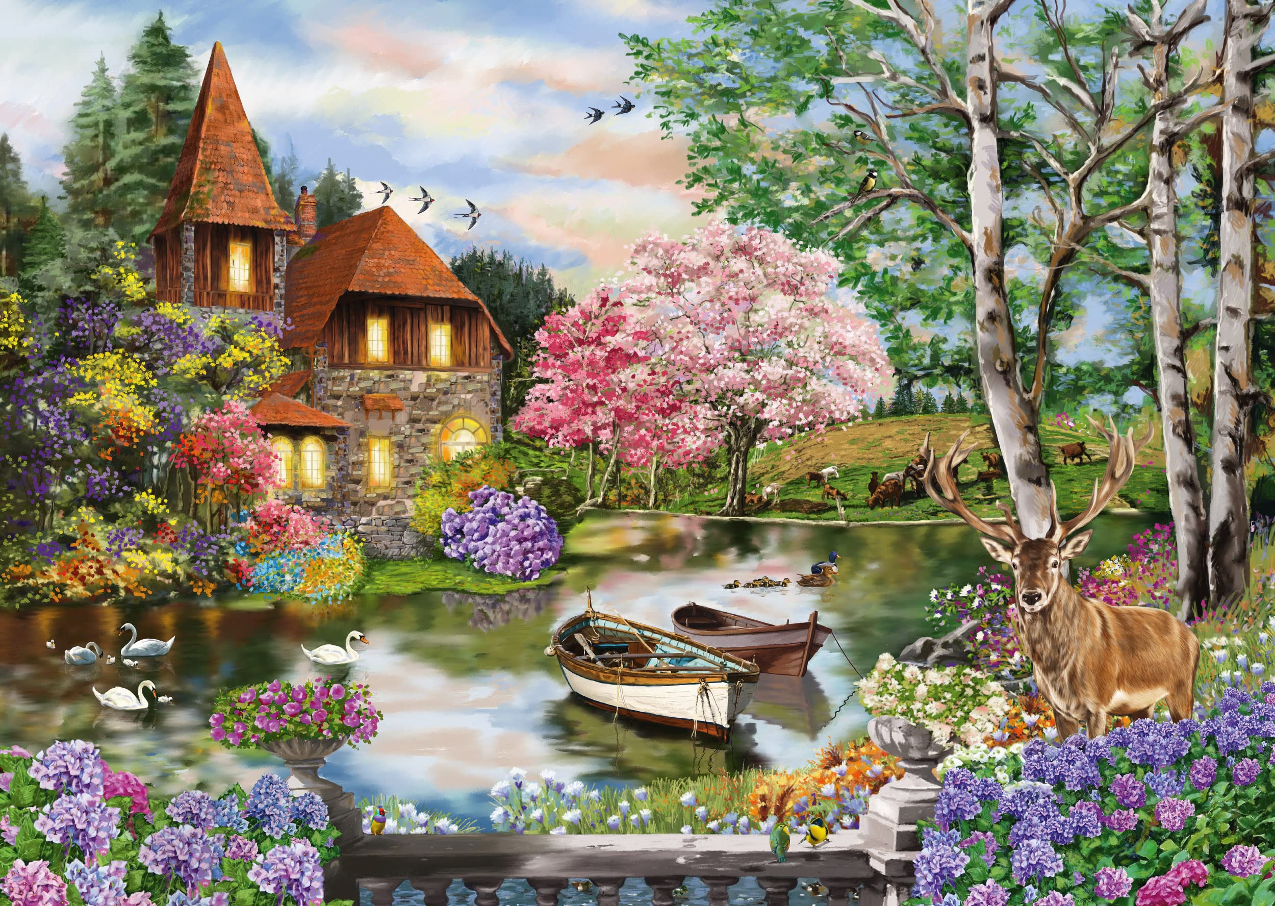 schmidt-spiele-thomas-kinkade-haus-am-see-58985-puzzle-1000-teile image 4