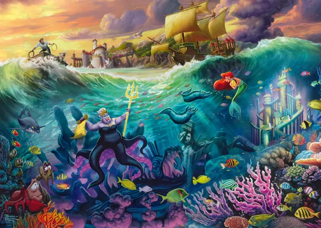 schmidt-spiele-thomas-kinkade-58041-disney-ursula-puzzle-1000-teile image 1