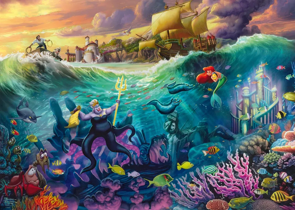 schmidt-spiele-thomas-kinkade-58041-disney-ursula-puzzle-1000-teile image 1
