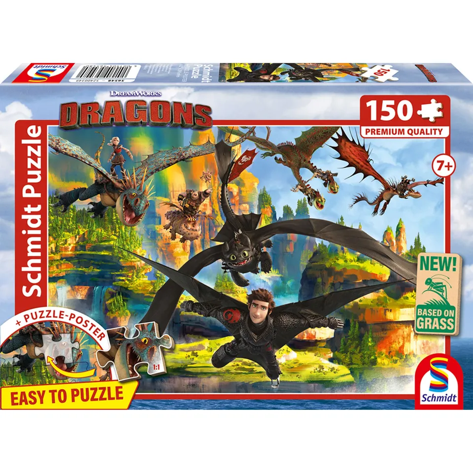 schmidt-spiele-56548-fliegende-drachen-kinderpuzzle-150-teile image 1