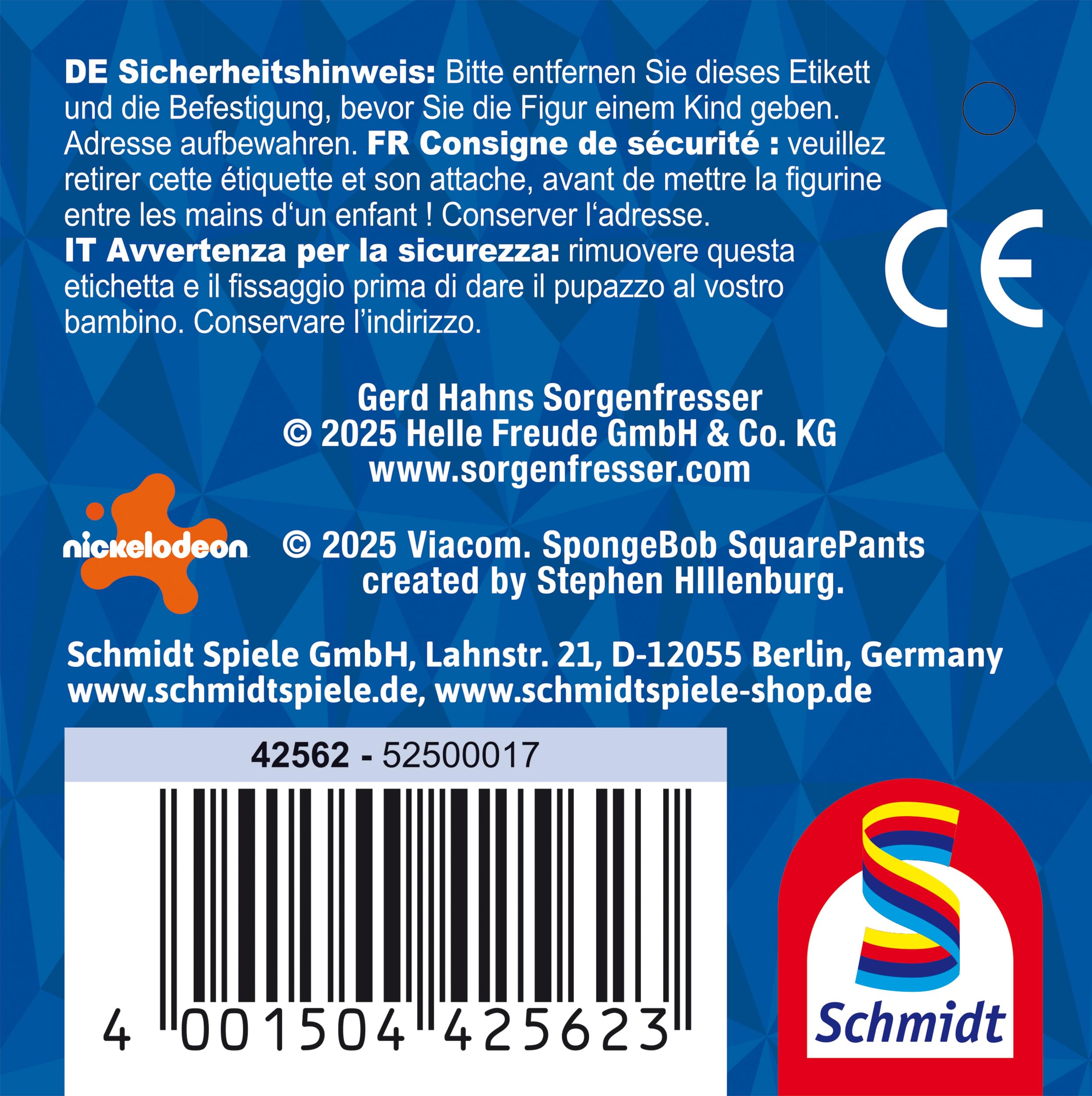 schmidt-sorgenfresser-spongebob-pl-sch-mit-reissverschluss image 2