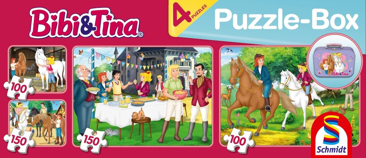 schmidt-spiele-bibi-und-tina-puzzle-set-55609-metallkoffer-4er image 3