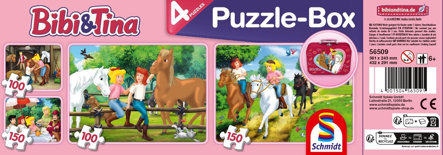 schmidt-bibi-und-tina-56509-kinderpuzzle-metallkoffer-4er image 2