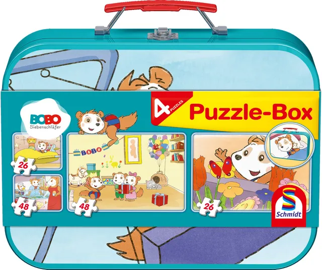 schmidt-bobo-siebenschl-fer-55892-kinderpuzzle-set-2x26-2x48-teile image 1