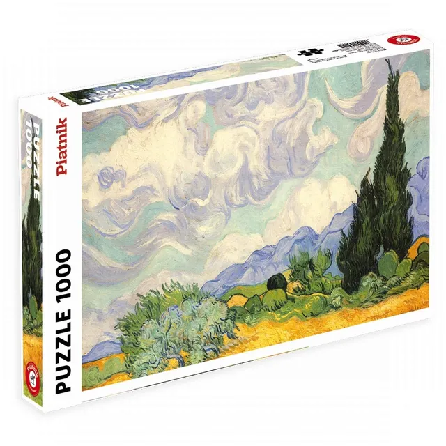 piatnik-van-gogh-5391-puzzle-weizenfeld-mit-zypressen-1000-teile image 1