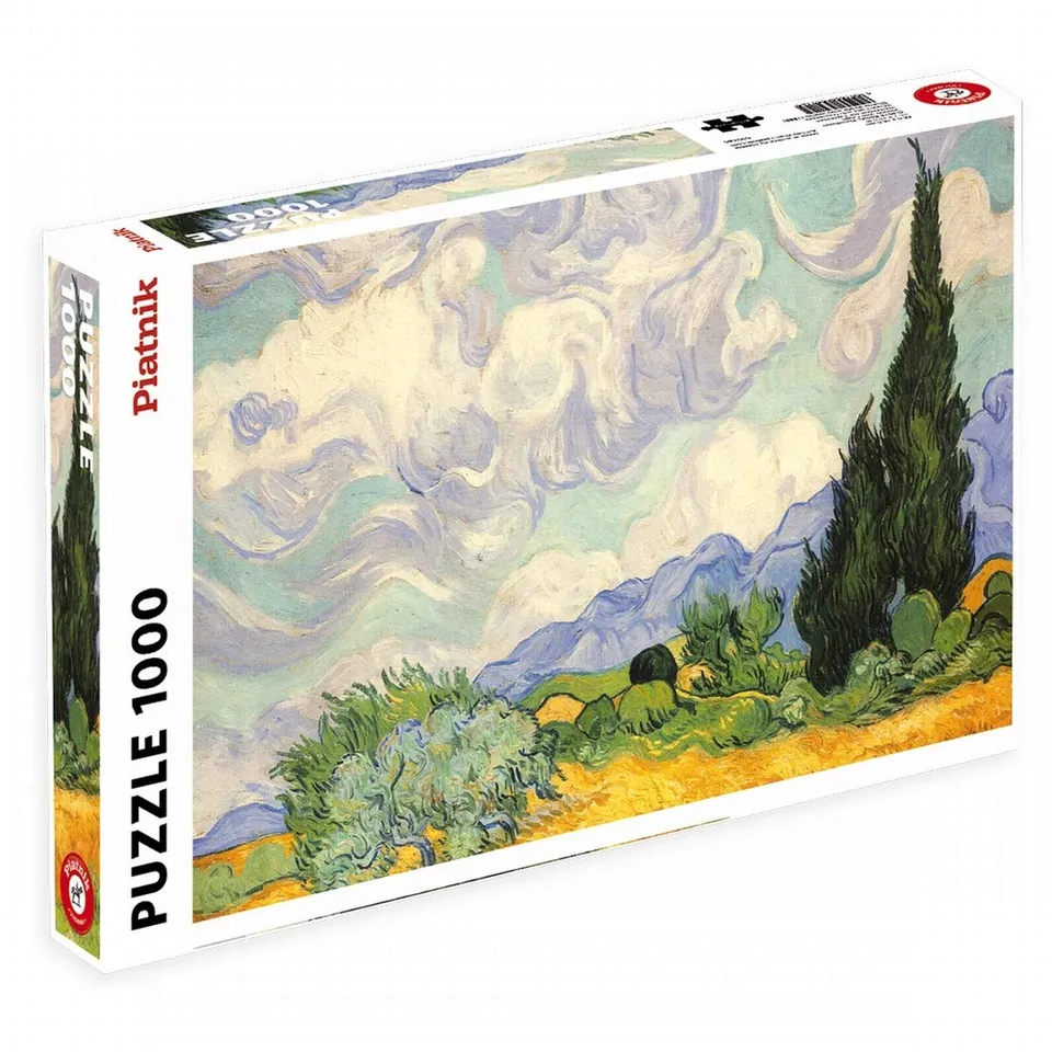 piatnik-van-gogh-5391-puzzle-weizenfeld-mit-zypressen-1000-teile image 1
