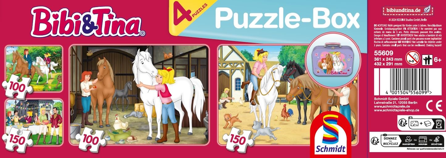 schmidt-spiele-bibi-und-tina-puzzle-set-55609-metallkoffer-4er image 2