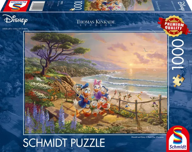 schmidt-spiele-thomas-kinkade-donald-und-daisy-am-strand-puzzle-1000-teile image 1