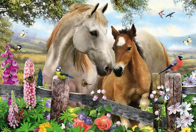 schmidt-thomas-kinkade-stute-und-fohlen-puzzle-150-teile image 1
