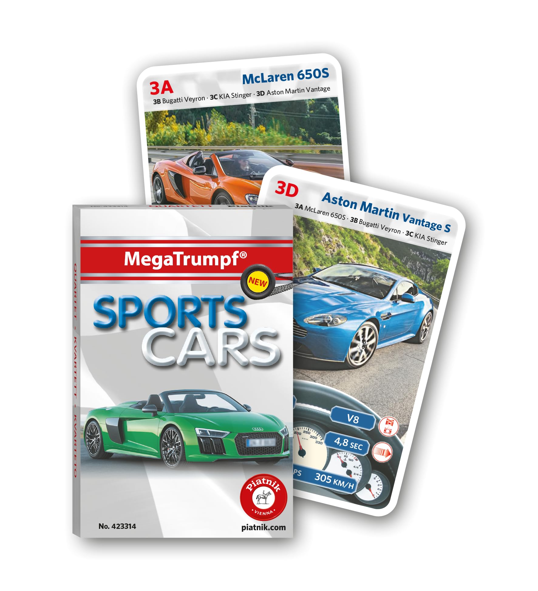 piatnik-megatrumpf-4233-sportwagen-quartett-kartenspiel-32-karten image 2