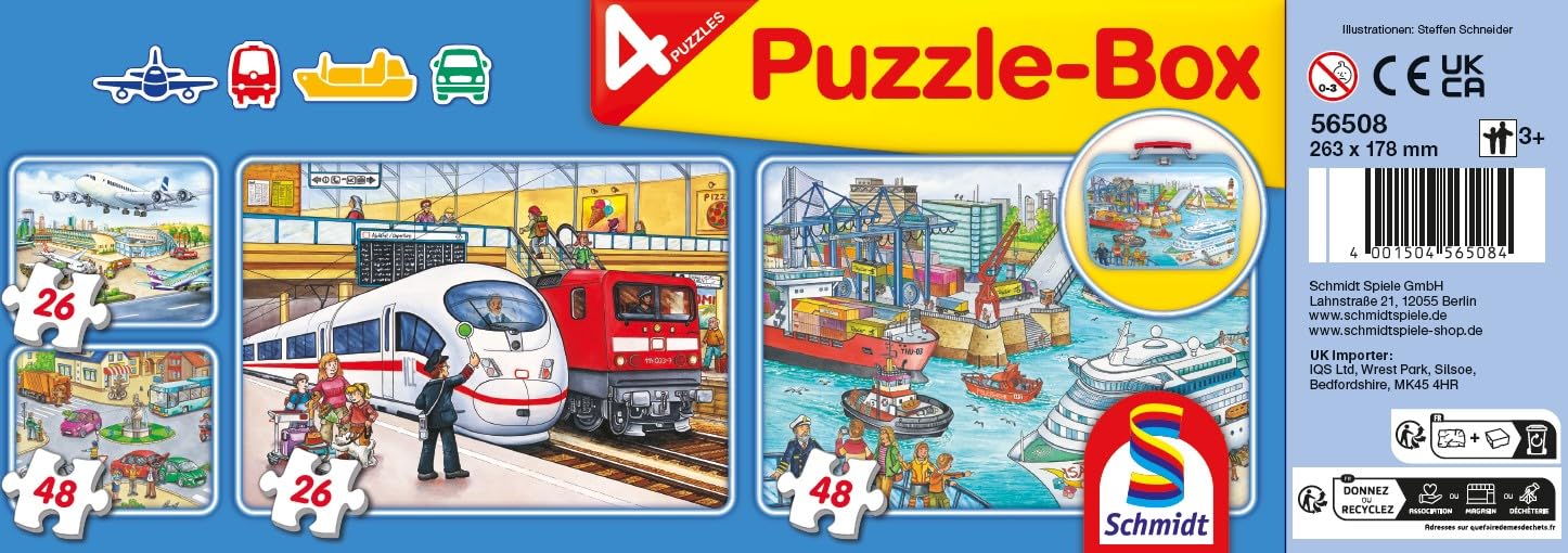 schmidt-spiele-verkehrsmittel-kinderpuzzle-metallkoffer-4er-set image 2