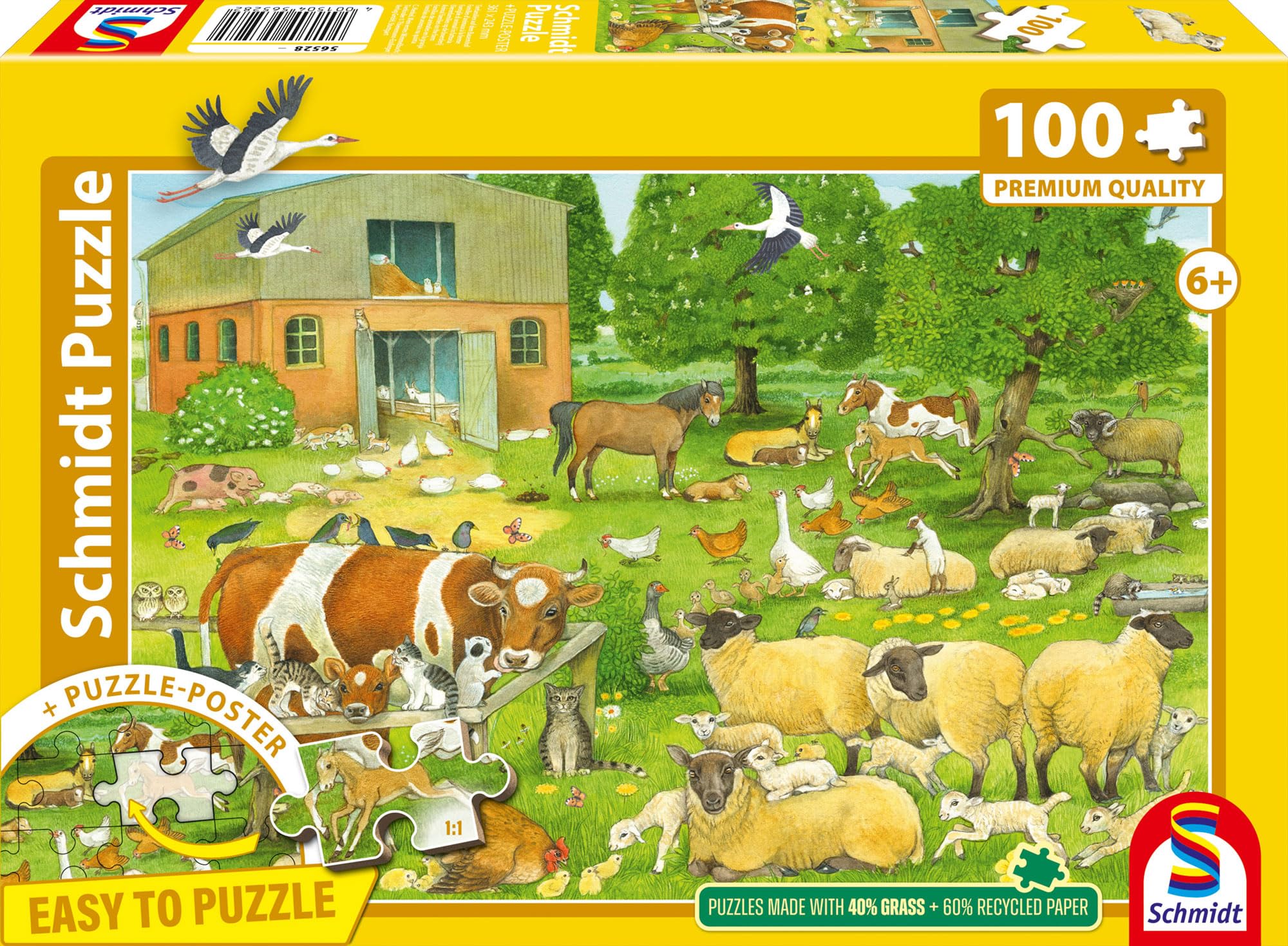 schmidt-tierkinder-bauernhof-kinderpuzzle-100-teile-ab-6-j image 1