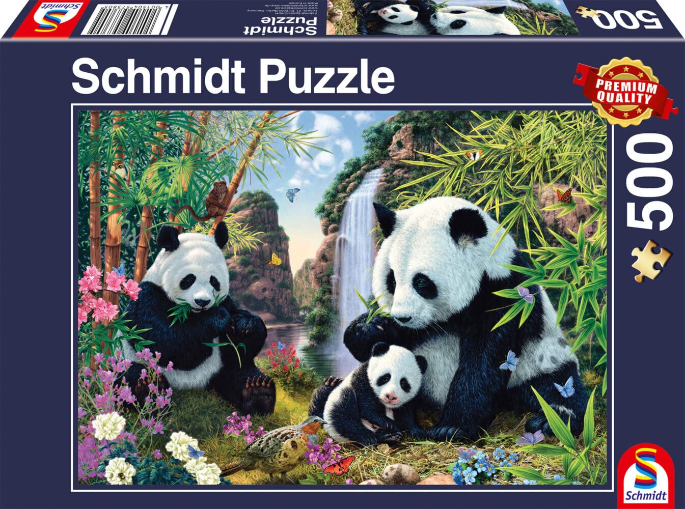 schmidt-spiele-57380-pandafamilie-puzzle-500-teile-wasserfall image 1