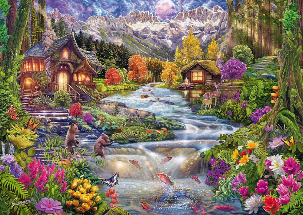 schmidt-spiele-thomas-kinkade-58868-puzzle-2000-teile-flussidyll image 1