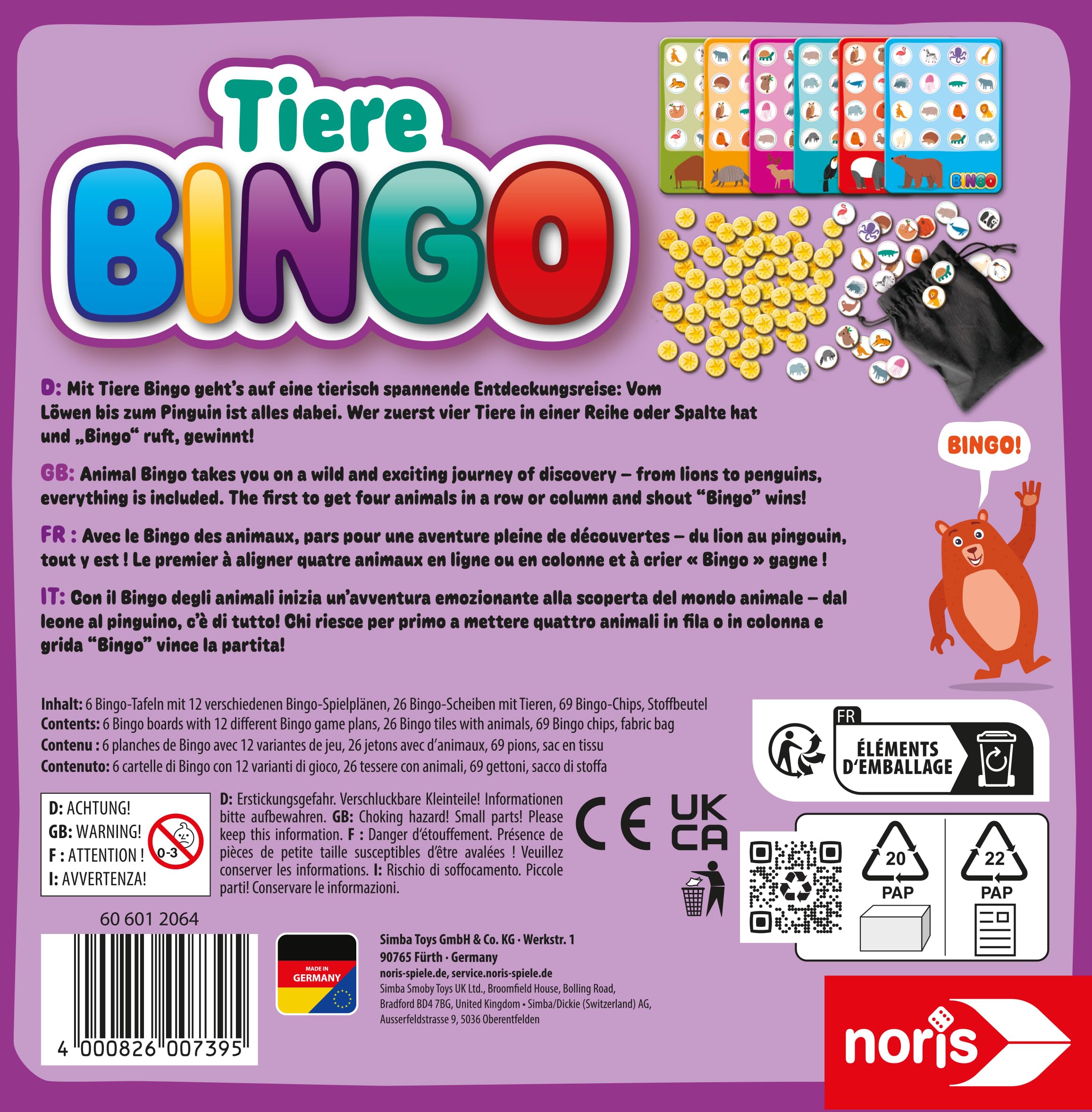 noris-tiere-bingo-lernspiel-6-tafeln-ab-4-jahren image 2