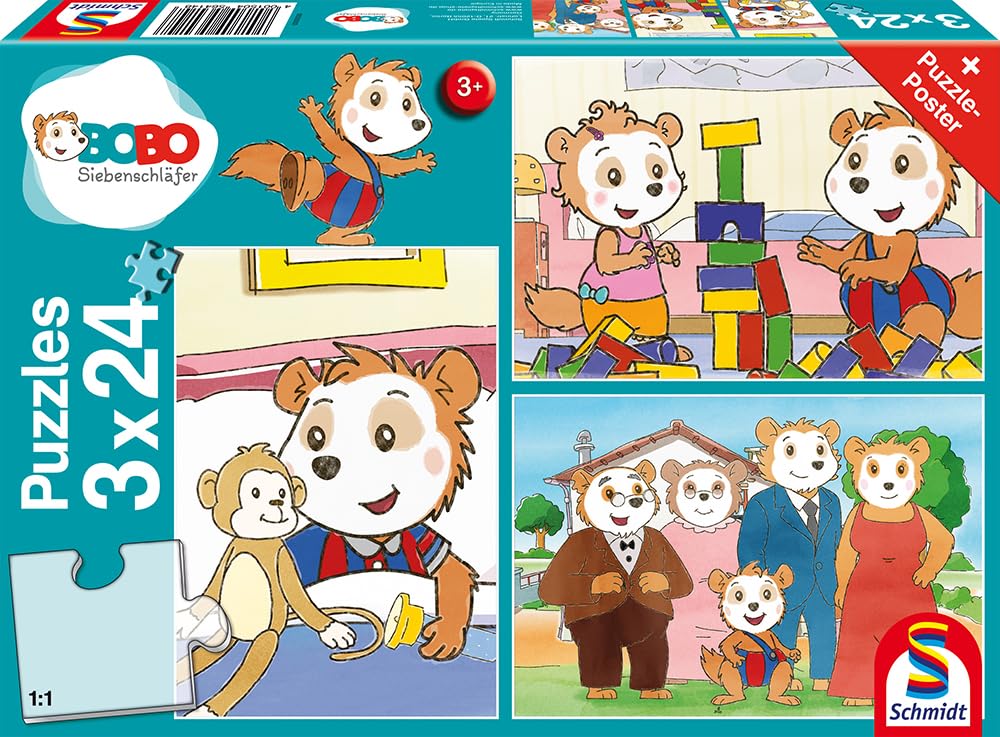schmidt-bobo-siebenschl-fer-puzzle-3x24-teile-ab-3-jahren image 1