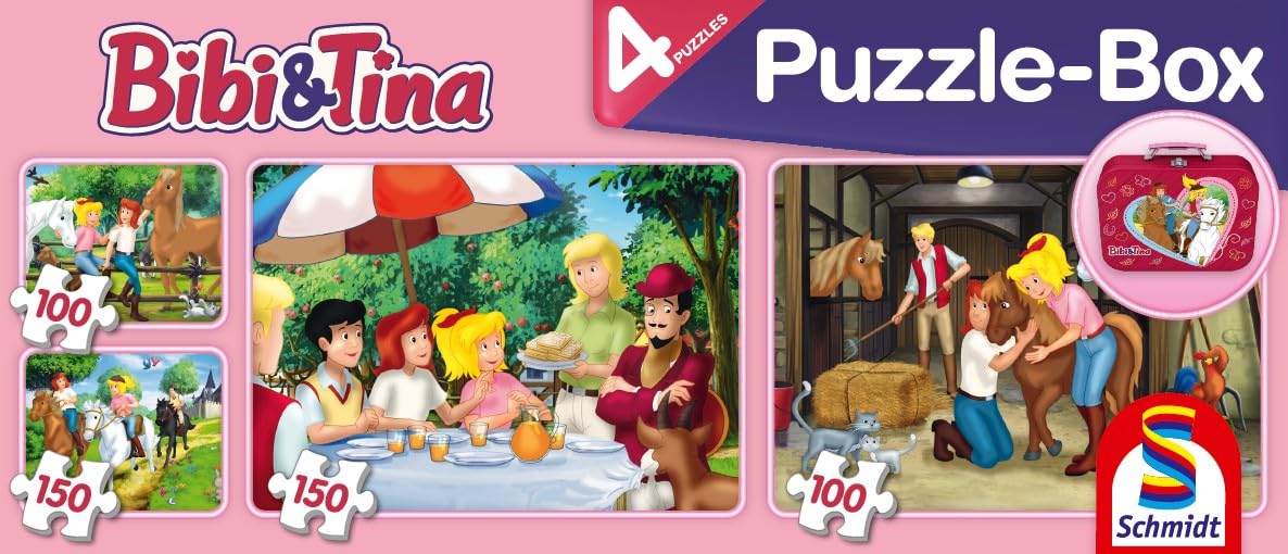 schmidt-bibi-und-tina-56509-kinderpuzzle-metallkoffer-4er image 3