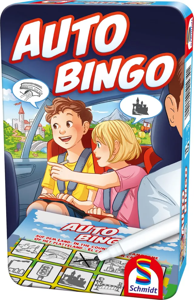 schmidt-spiele-classic-line-auto-bingo-51434-reisespiel-metalldose image 1