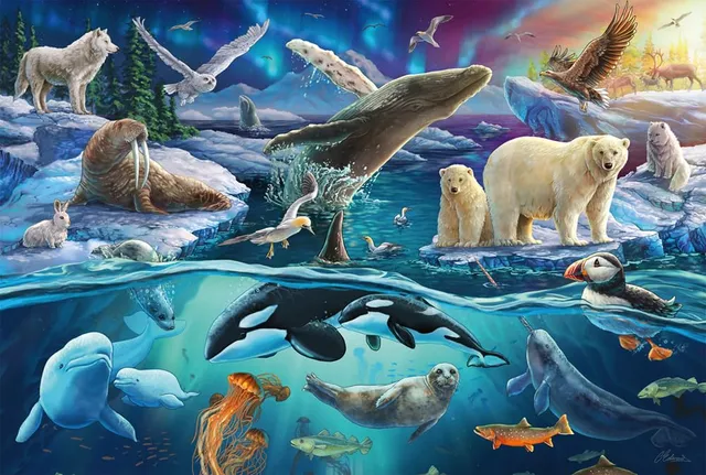 schmidt-spiele-thomas-kinkade-tiere-in-der-arktis-puzzle-150-teile-ab-7 image 1